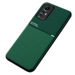 Xiaomi Redmi Note 12S 4G-linjer Präglat PU-läder + TPU-skal Magnetiskt bilfäste mobilskal