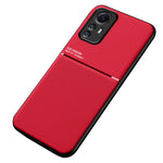 Xiaomi Redmi Note 12S 4G-linjer Präglat PU-läder + TPU-skal Magnetiskt bilfäste mobilskal