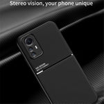 Xiaomi Redmi Note 12S 4G-linjer Präglat PU-läder + TPU-skal Magnetiskt bilfäste mobilskal