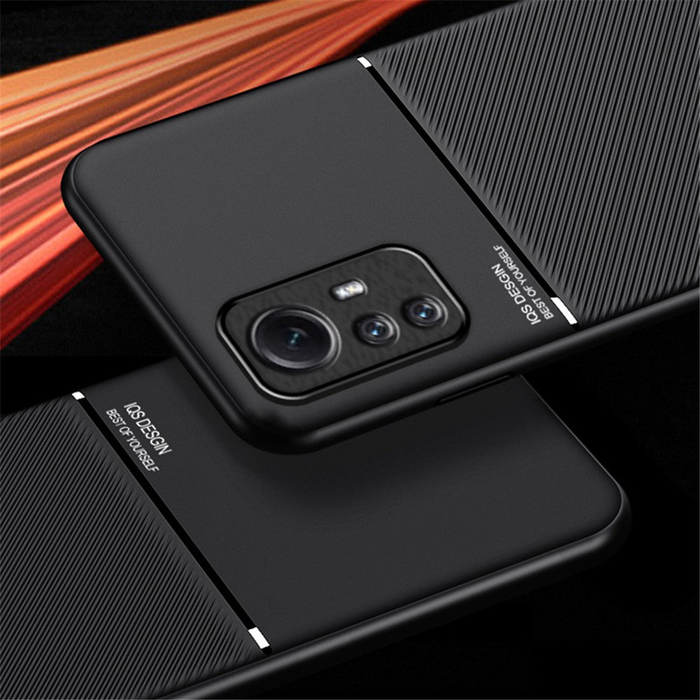 Xiaomi Redmi Note 12S 4G-linjer Präglat PU-läder + TPU-skal Magnetiskt bilfäste mobilskal