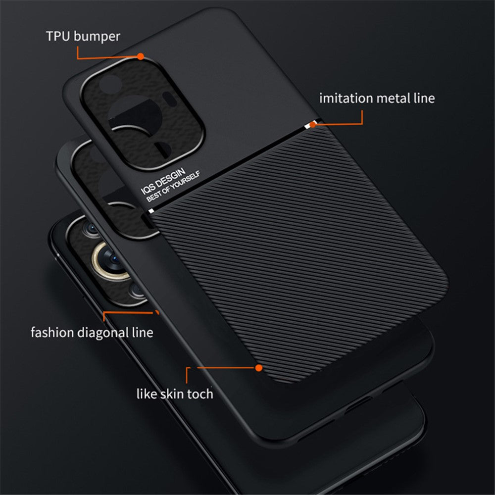 Huawei Nova 11 / Nova 12s 4G / Nova 12 Lite 4G PU-läder + TPU-skal med inbyggd magnetisk hållare metallplåt