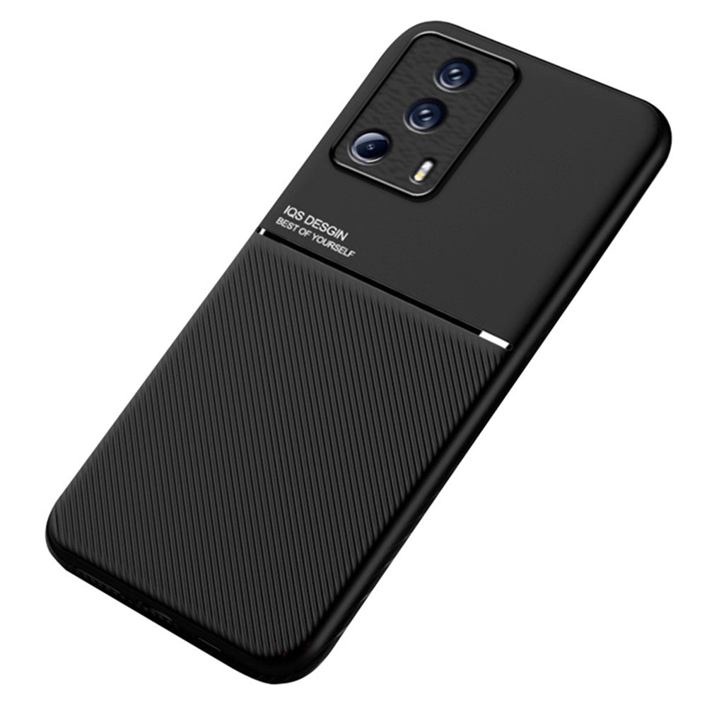 Linjer Präglat mobilskal för Xiaomi 13 Lite / Civi 2 5G, Magnetiskt Bilfäste Läder + TPU mobilskal