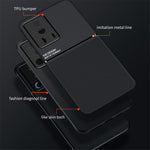Lines Imprinted Phone Case for Xiaomi 13 Lite / Civi 2 5G , Magnetic Car Mount Leather+TPU Phone Cover