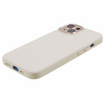 Til iPhone 15 Flydende Silikone+PC Telefoncover Aluminiumlegering+Hærdet Glas Linsebeskyttelse Bagside