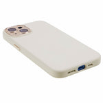 Til iPhone 15 Flydende Silikone+PC Telefoncover Aluminiumlegering+Hærdet Glas Linsebeskyttelse Bagside
