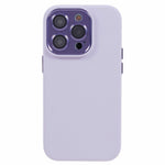 Til iPhone 15 Pro Flydende Silikone+PC Bagcover Aluminiumslegering+Hærdet Glas Linsebeskyttelse Telefoncover