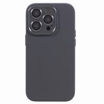 Til iPhone 15 Pro Flydende Silikone+PC Bagcover Aluminiumslegering+Hærdet Glas Linsebeskyttelse Telefoncover