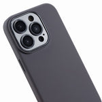 Til iPhone 15 Pro Flydende Silikone+PC Bagcover Aluminiumslegering+Hærdet Glas Linsebeskyttelse Telefoncover