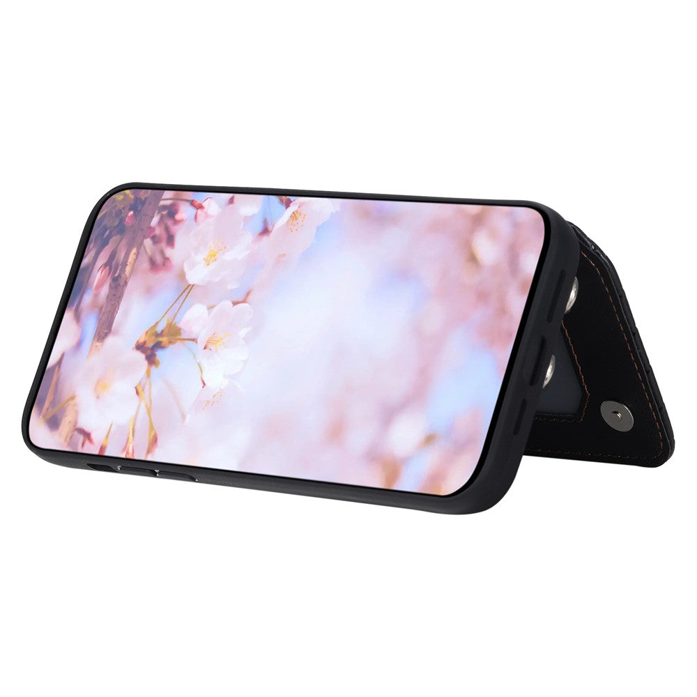 Style 008 Protective Phone Case for iPhone 12 Pro Max 6.7 inch RFID Blocking Imprinted PU+TPU Phone Cover with Straps
