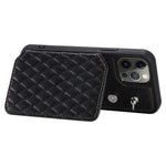 Style 008 Protective Phone Case for iPhone 12 Pro Max 6.7 inch RFID Blocking Imprinted PU+TPU Phone Cover with Straps