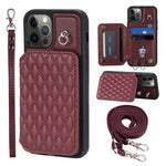 Style 008 Protective Phone Case for iPhone 12 Pro Max 6.7 inch RFID Blocking Imprinted PU+TPU Phone Cover with Straps