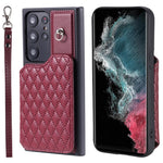Style 008 For Samsung Galaxy S22 Ultra 5G RFID Blocking Card Holder Phone Case Leather+TPU Kickstand Back Cover