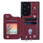 Style 008 For Samsung Galaxy S22 Ultra 5G RFID Blocking Card Holder Phone Case Leather+TPU Kickstand Back Cover