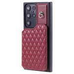 Style 008 For Samsung Galaxy S22 Ultra 5G RFID Blocking Card Holder Phone Case Leather+TPU Kickstand Back Cover