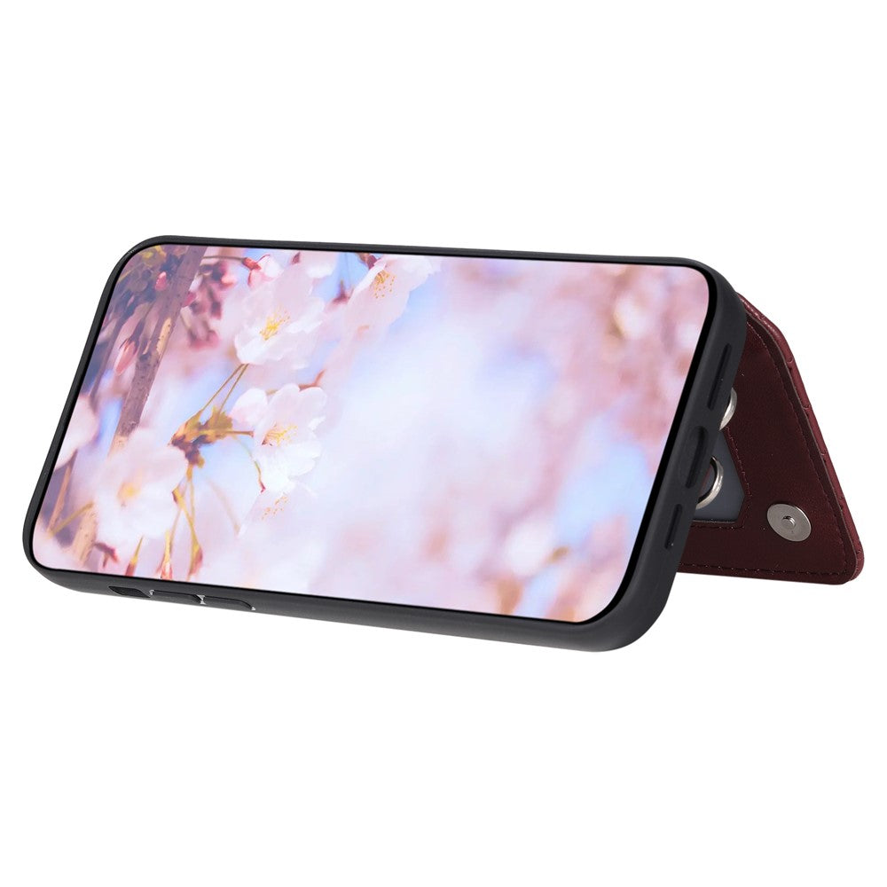 Stil 008 För Samsung Galaxy A14 5G / A14 4G Stativskal PU-läder + TPU RFID-blockerande mobilskal med handledsrem