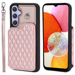 Stil 008 För Samsung Galaxy A14 5G / A14 4G Stativskal PU-läder + TPU RFID-blockerande mobilskal med handledsrem