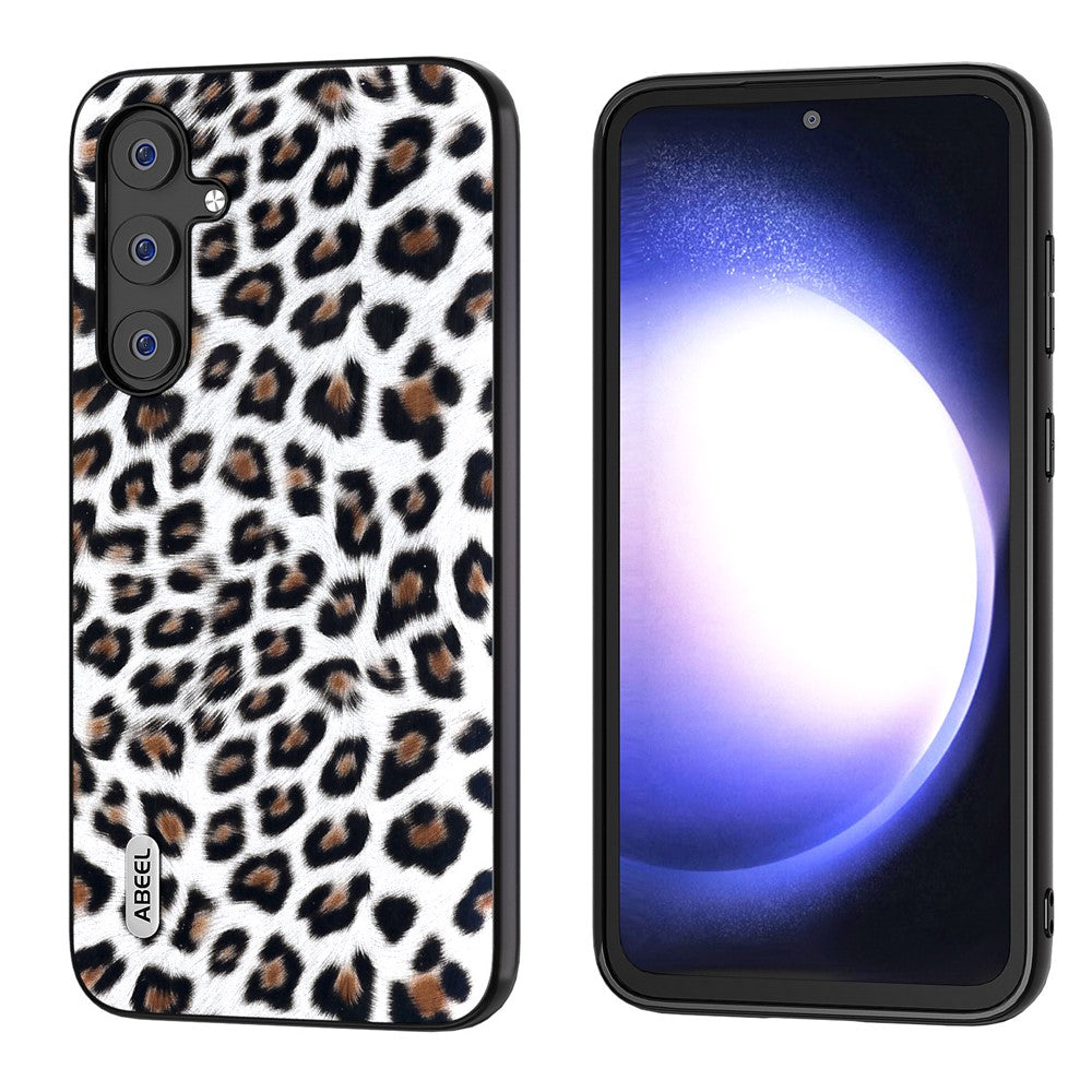 ABEEL For Samsung Galaxy S23 FE Leopard Texture Phone Case PU Leather+TPU+PC Anti-Drop Cover