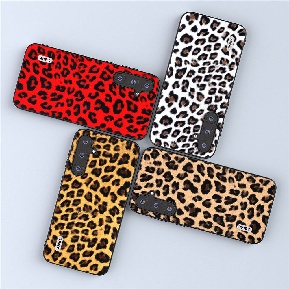 ABEEL For Samsung Galaxy S23 FE Leopard Texture Phone Case PU Leather+TPU+PC Anti-Drop Cover