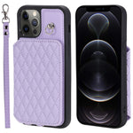 Style 008 Kortholdercover til iPhone 12 Pro Max 6,7 tommer, RFID-blokerende PU-læder+TPU-telefoncover med støttefod og håndrem