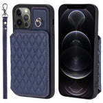 Style 008 Kortholdercover til iPhone 12 Pro Max 6,7 tommer, RFID-blokerende PU-læder+TPU-telefoncover med støttefod og håndrem