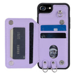 Style 008 Phone Cover for iPhone 6 / 6s / 7 / 8 / SE (2020) / SE (2022) , PU Leather+TPU RFID Blocking Fall-proof Kickstand Shell with Wrist Strap