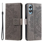 For Oppo A78 4G Wallet PU Leather Cover Stand Imprinted Mandala Flower Case with Strap