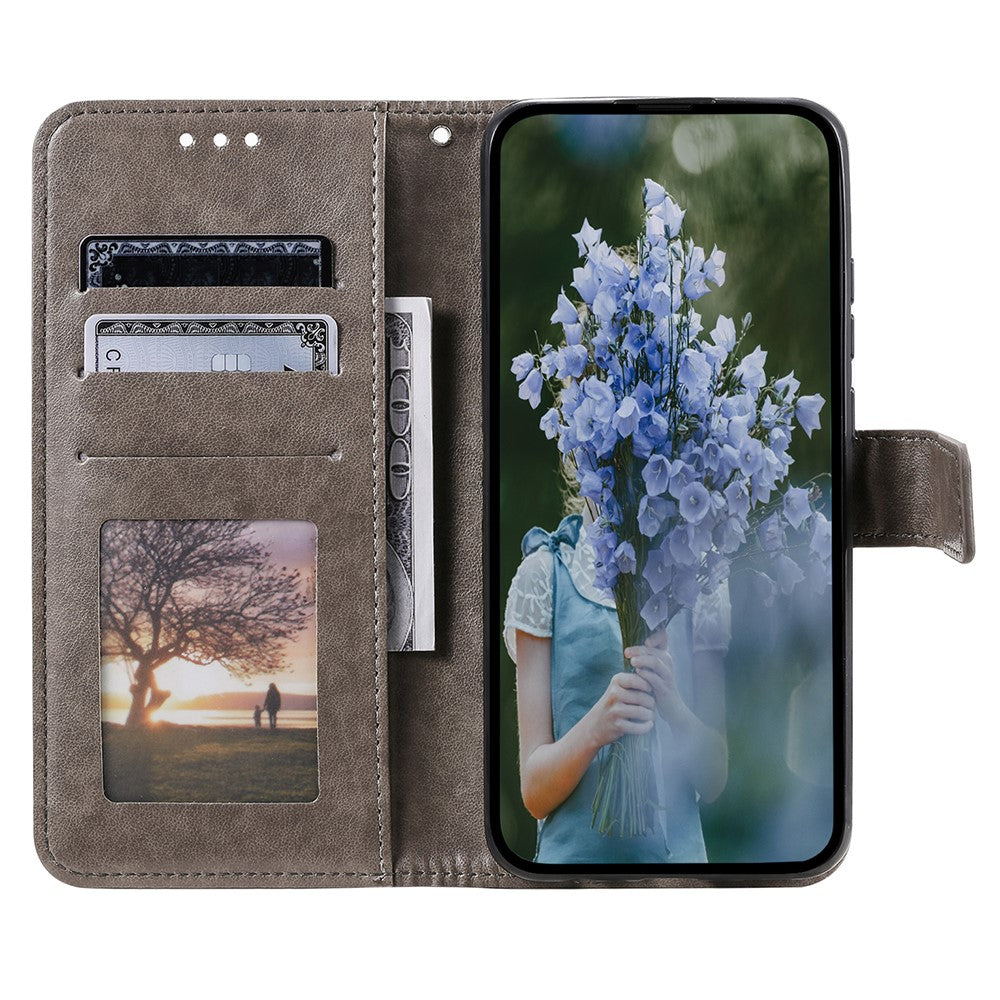 For Oppo A78 4G Wallet PU Leather Cover Stand Imprinted Mandala Flower Case with Strap