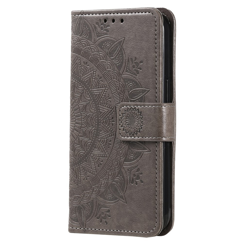 For Oppo A78 4G Wallet PU Leather Cover Stand Imprinted Mandala Flower Case with Strap