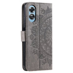 For Oppo A78 4G Wallet PU Leather Cover Stand Imprinted Mandala Flower Case with Strap