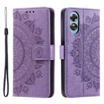 For Oppo A78 4G Wallet PU Leather Cover Stand Imprinted Mandala Flower Case with Strap