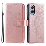 For Oppo A78 4G Wallet PU Leather Cover Stand Imprinted Mandala Flower Case with Strap