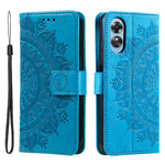For Oppo A78 4G Wallet PU Leather Cover Stand Imprinted Mandala Flower Case with Strap
