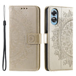 For Oppo A78 4G Wallet PU Leather Cover Stand Imprinted Mandala Flower Case with Strap