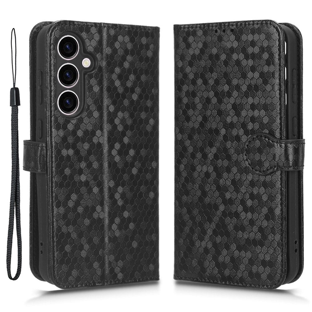 For Samsung Galaxy S23 FE Phone Wallet Case Dot Imprinted Stand PU Leather Cover