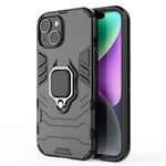 For iPhone 15 Plus Ring Holder Kickstand Protective Cover TPU+PC Phone Case