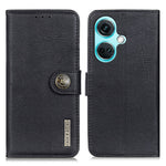 KHAZNEH För OnePlus Nord CE3 5G PU-läder plånboksfodral med stativ, kohudtextur, mobilfodral