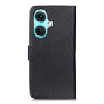 KHAZNEH För OnePlus Nord CE3 5G PU-läder plånboksfodral med stativ, kohudtextur, mobilfodral