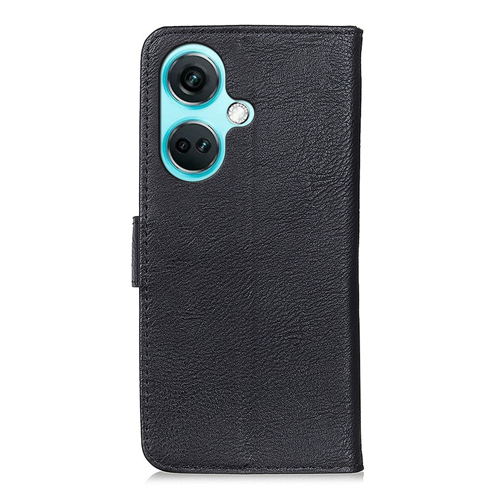 KHAZNEH För OnePlus Nord CE3 5G PU-läder plånboksfodral med stativ, kohudtextur, mobilfodral