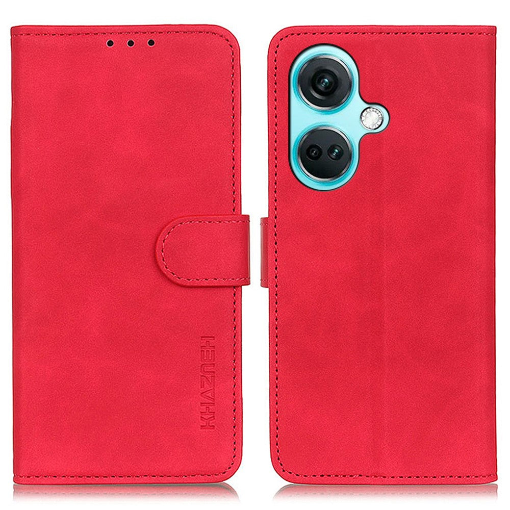 KHAZNEH För OnePlus Nord CE3 5G Retro Texture Plånboksfodral i Läder med Stativ Mobilmobilskydd