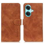 KHAZNEH För OnePlus Nord CE3 5G Retro Texture Plånboksfodral i Läder med Stativ Mobilmobilskydd
