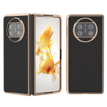 For Huawei Mate X3 5G Genuine Cow Leather + PC Case Electroplating Protective Phone Cover