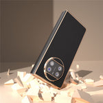 For Huawei Mate X3 5G Genuine Cow Leather + PC Case Electroplating Protective Phone Cover