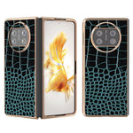 For Huawei Mate X3 5G Crocodile Pattern Phone Case Genuine Cow Leather + PC Electroplating Cover
