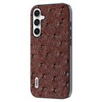 ABEEL För Samsung Galaxy M54 5G / F54 5G Stötsäkert mobilskal Äkta Koläder + PC + TPU Strutsstruktur Skal