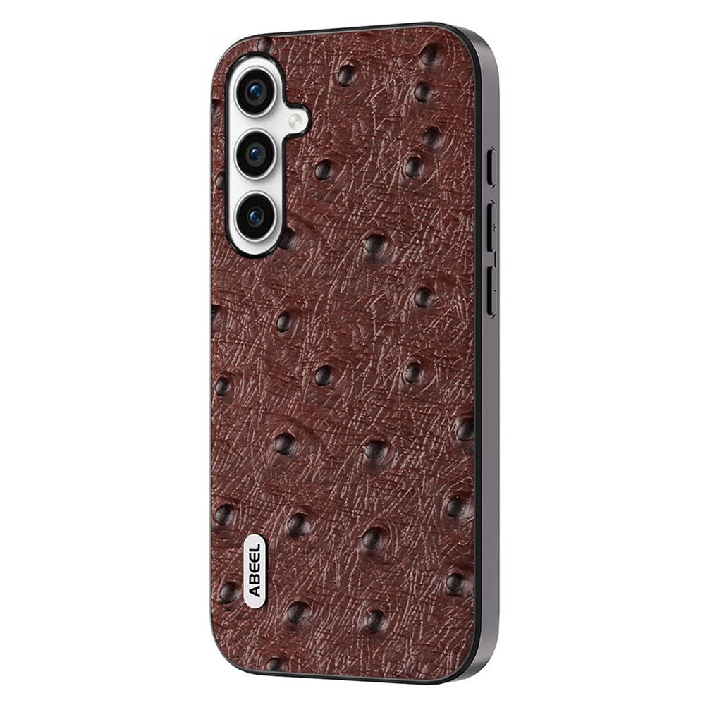 ABEEL För Samsung Galaxy M54 5G / F54 5G Stötsäkert mobilskal Äkta Koläder + PC + TPU Strutsstruktur Skal
