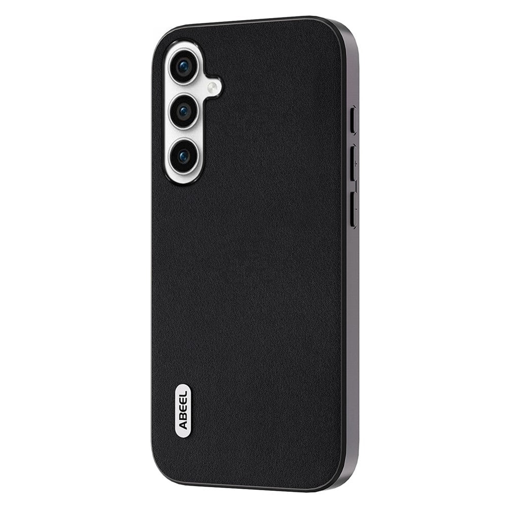 ABEEL For Samsung Galaxy A24 4G (162.1 x 77.6 x 8.3mm) Genuine Cow Leather+PC+TPU Case Nappa Texture Protective Phone Cover