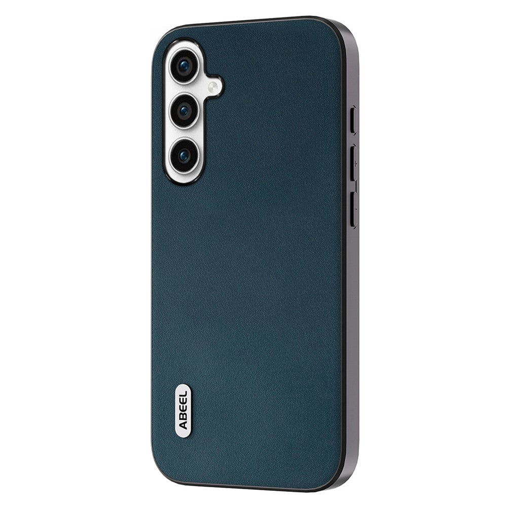 ABEEL For Samsung Galaxy A24 4G (162.1 x 77.6 x 8.3mm) Genuine Cow Leather+PC+TPU Case Nappa Texture Protective Phone Cover