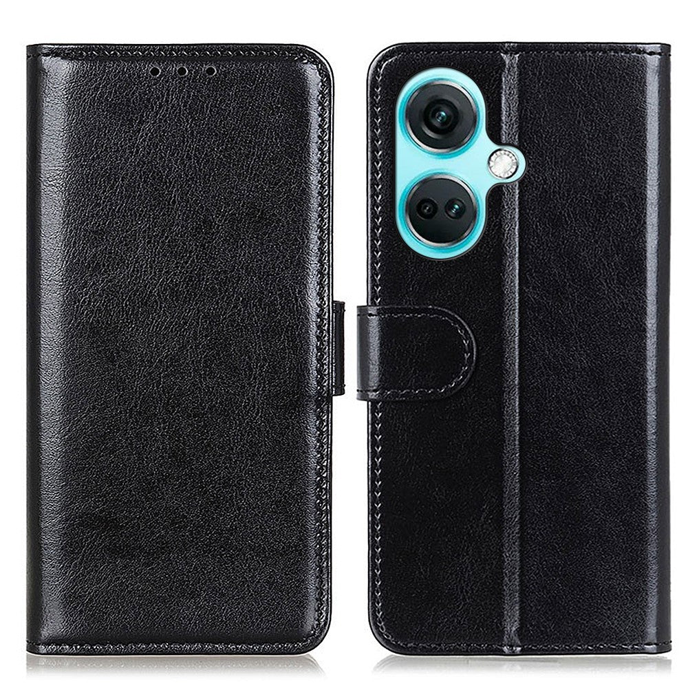 OnePlus Nord CE3 5G-cover med Crazy Horse-tekstur, pung, PU-læder, stativ og mobilskal