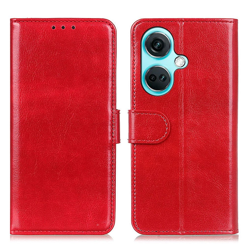 OnePlus Nord CE3 5G-cover med Crazy Horse-tekstur, pung, PU-læder, stativ og mobilskal