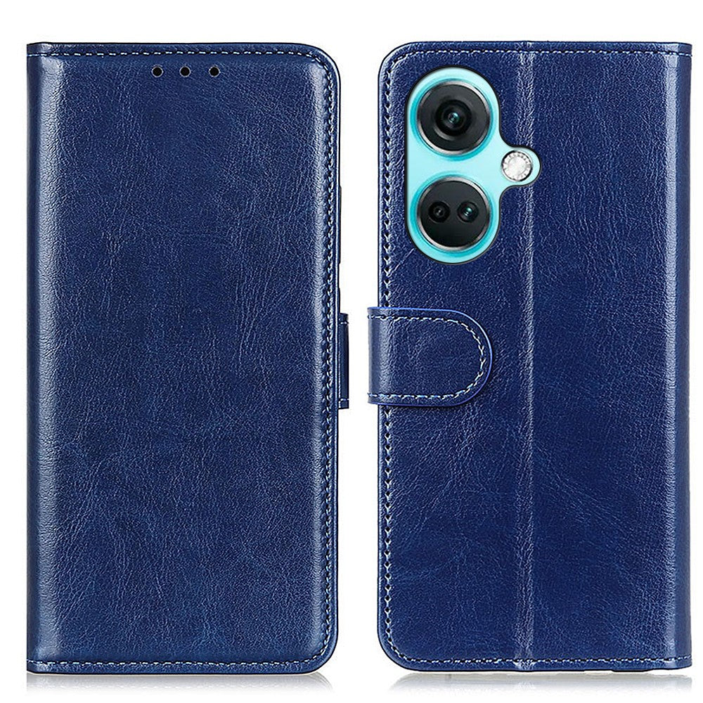 OnePlus Nord CE3 5G-cover med Crazy Horse-tekstur, pung, PU-læder, stativ og mobilskal